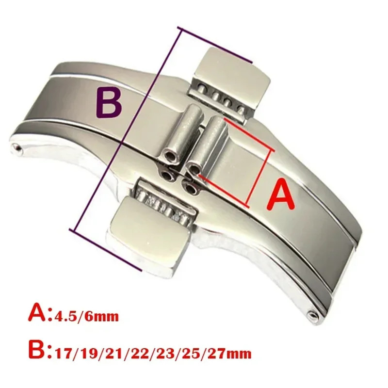 Butterfly Watch Buckle Stainless Steel Double Press Clasps For Tissot T1853