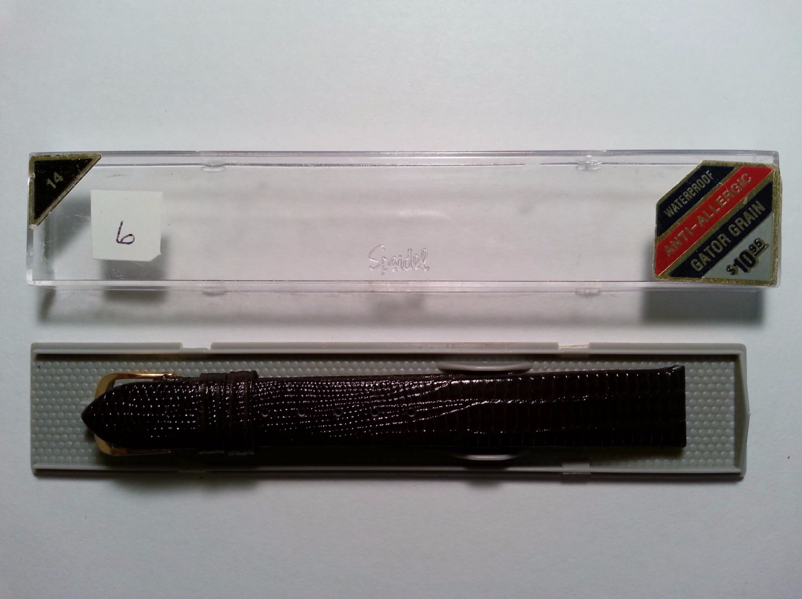 Speidel Leather Gator Style Watch Band Brown 14 mm Ladies New In Box Vintage