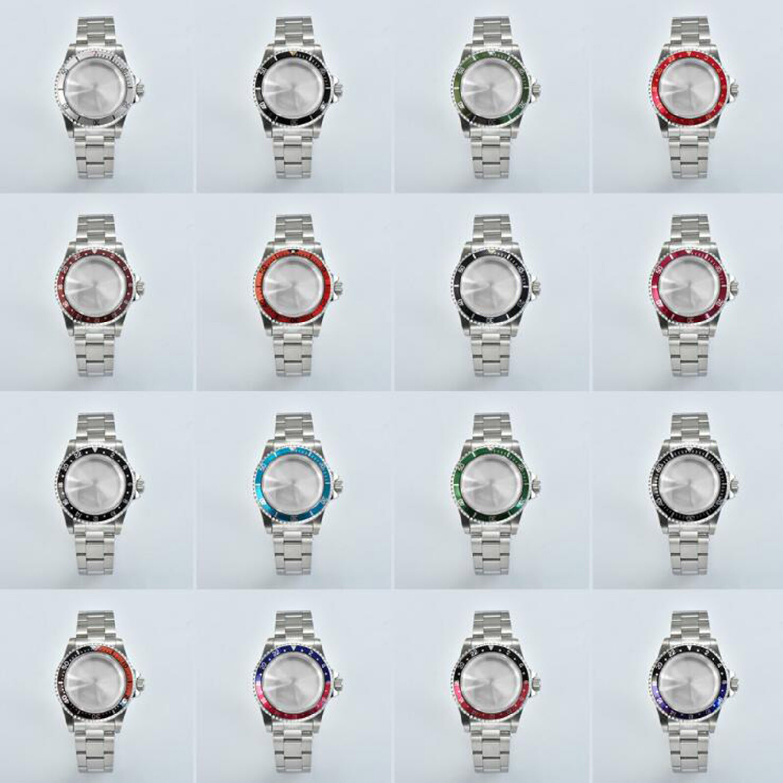 For NH35/36 Movement 39.5mm Retro Stainless Steel Watch Case + Strap