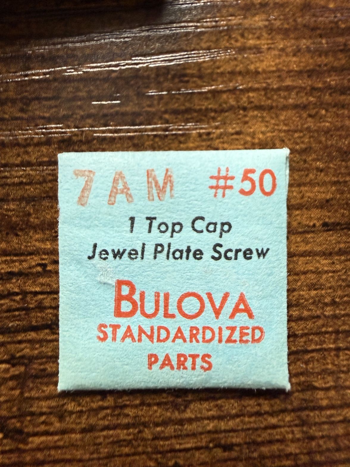 Bulova 7AM #50 Top Cap Jewel Plate Screw NOS Genuine Vintage Watch Part
