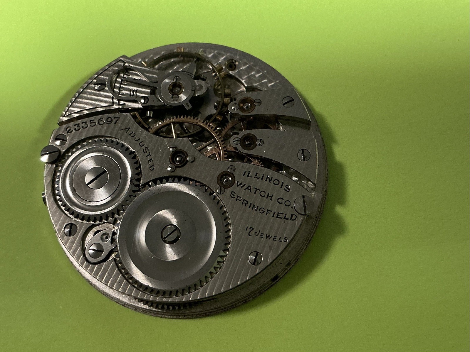 Vintage Illinois Grade 273 12s 17J OF Pocket Watch Movement