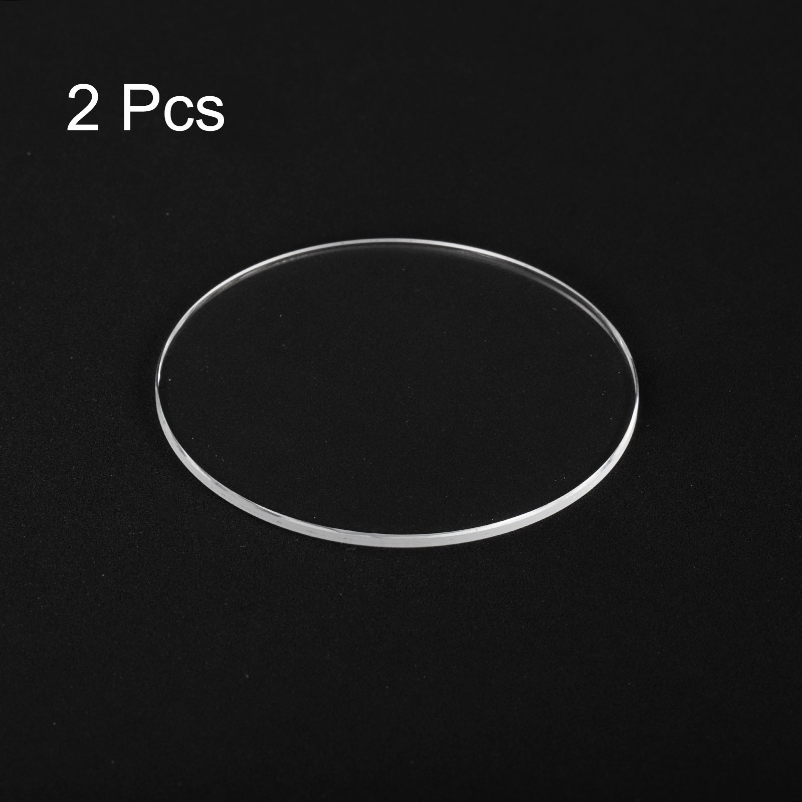 2pcs Watch Crystal Glass Lens 36.5mm x 1.0mm Beveled Edge Flat Glass Crystals