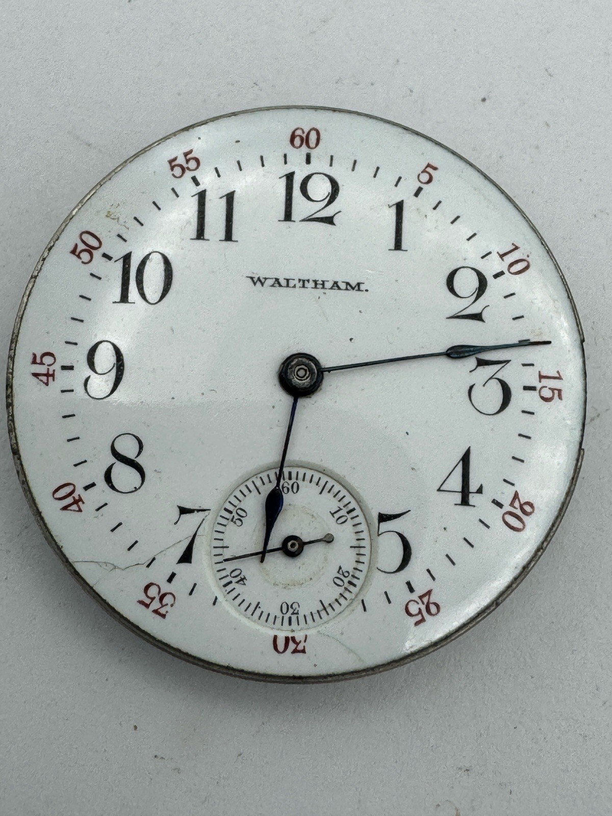 Vintage Waltham 0s 7J Model 1891 Seaside Pocket Watch Movement For Parts Repair