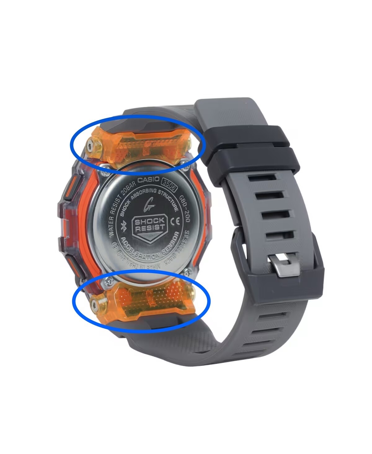 G-Shock GBD200SM GBD-200SM-1A5 translucent orange resin watch band end piece X 1