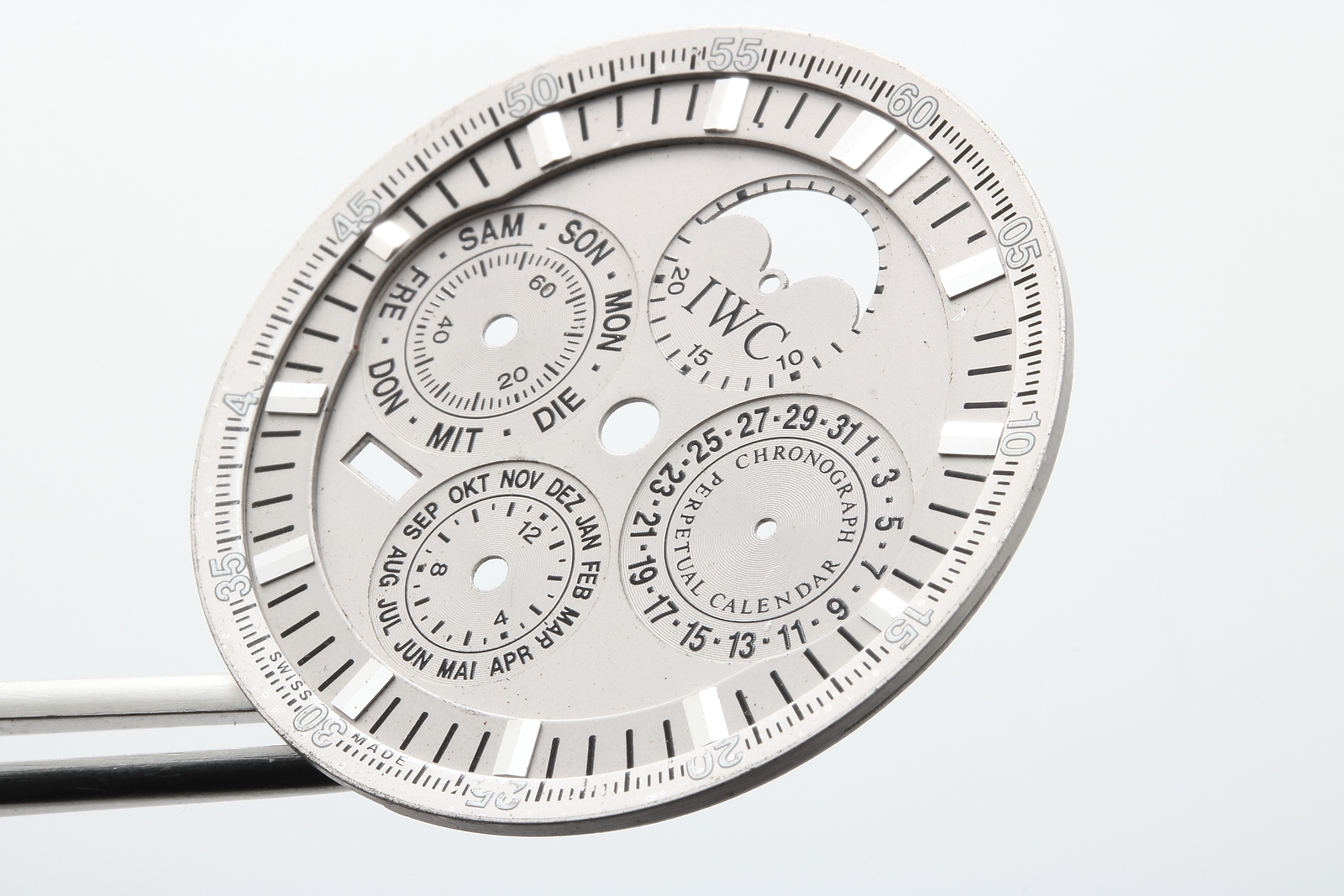 IWC GST Perpetual Calendar Chronograph Moon Phase Date German Dial Watch Part