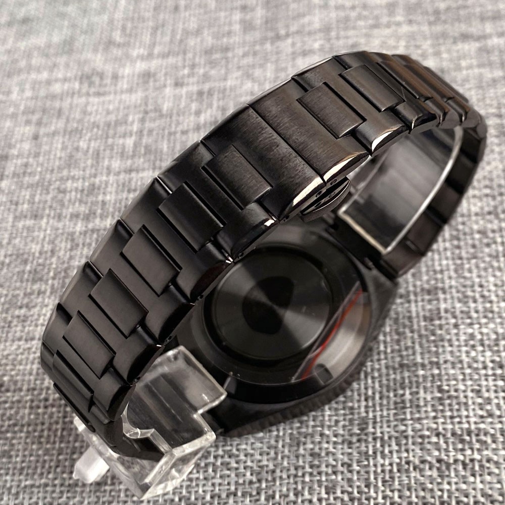 PVD Black 40mm Sapphire Dive Watch Case 20ATM Waterproof Fit NH35 NH36 NH34