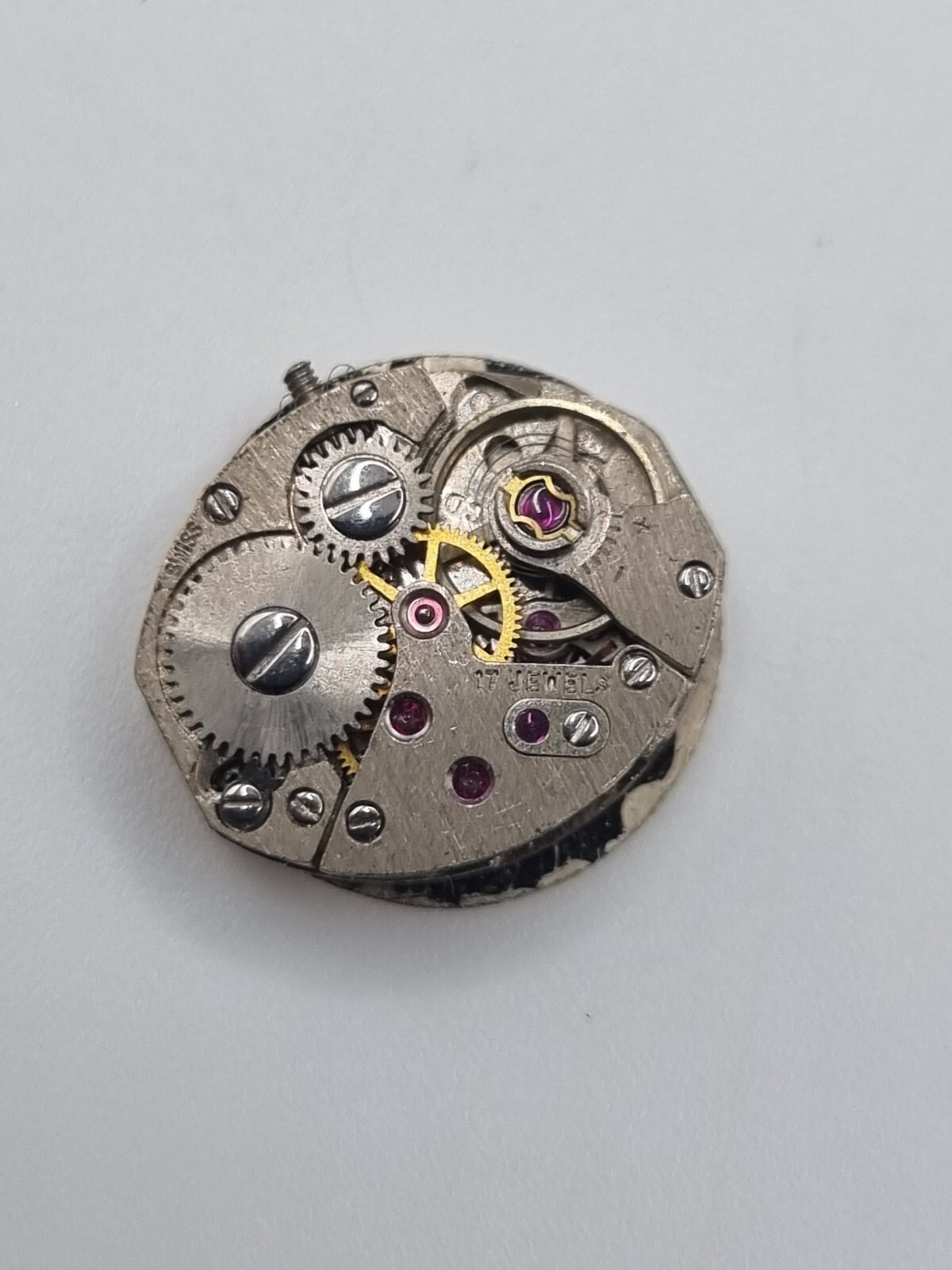 AS 1677 Perona Manual Wind Watch Movement 17 Jewels Swiss Parts Untested 15mm