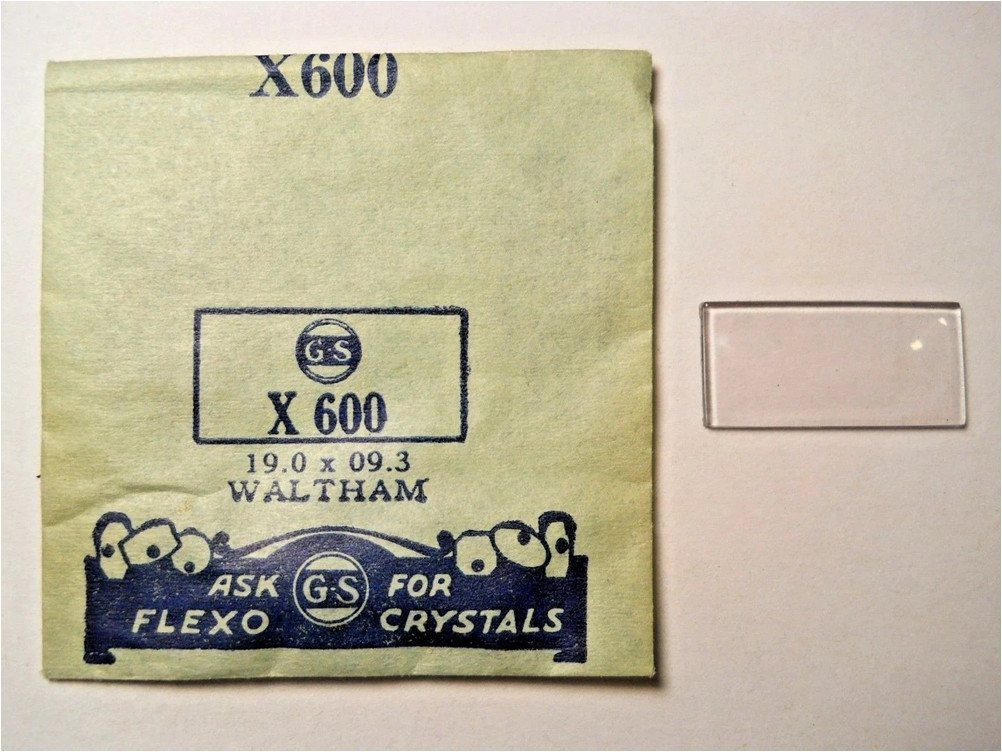 GS X600 Watch Crystal For Waltham – 19.0 x 9.3 mm – Replacement / Repair Part