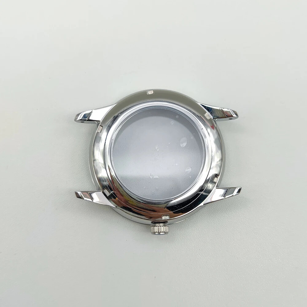 Watch Case 40mm Polished Steel Set For NH34 NH35 NH38 Mechanical Movement Cover