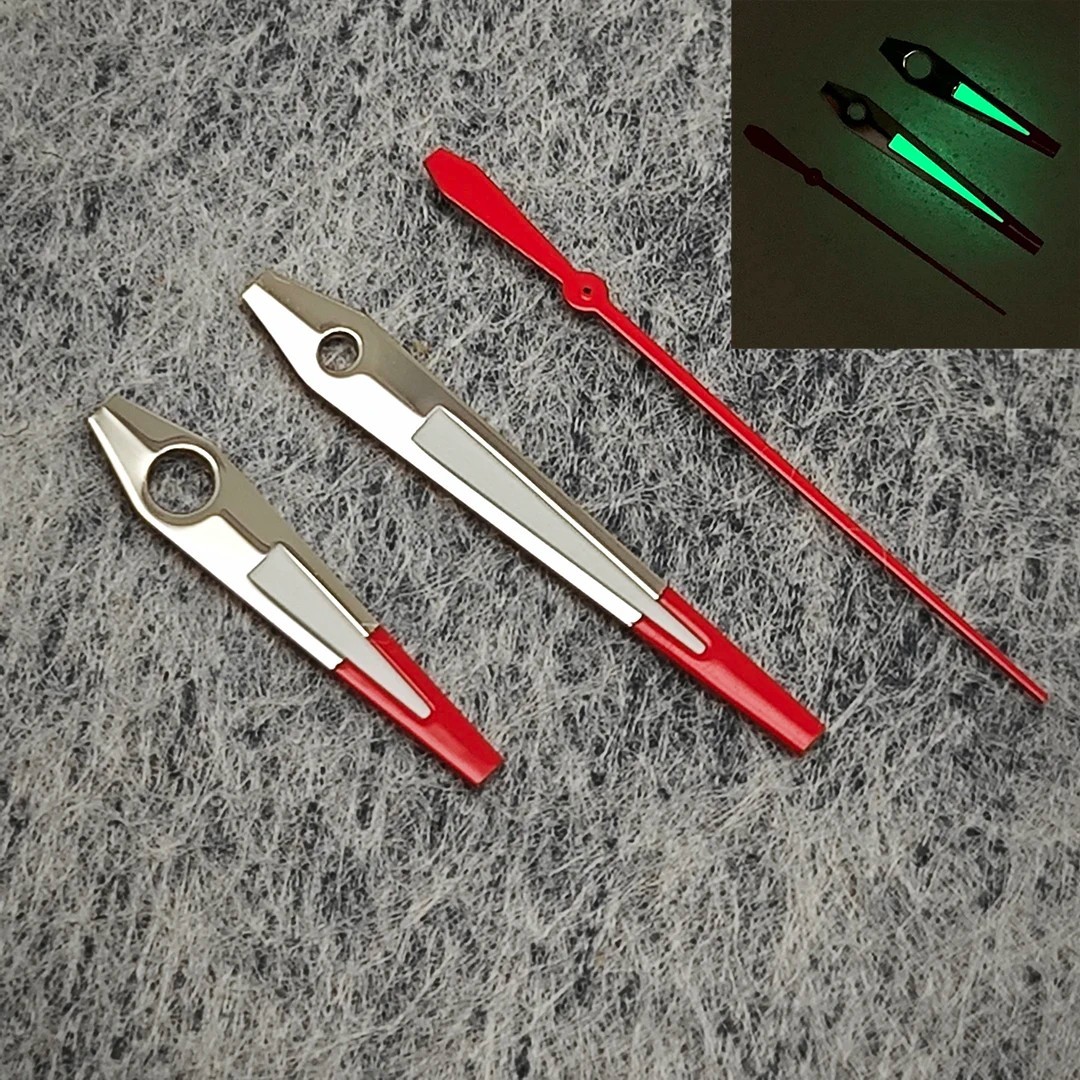 NH35 Watch Hands Silver Red Green Luminous For NH35 NH36 4R 7S Movement Parts