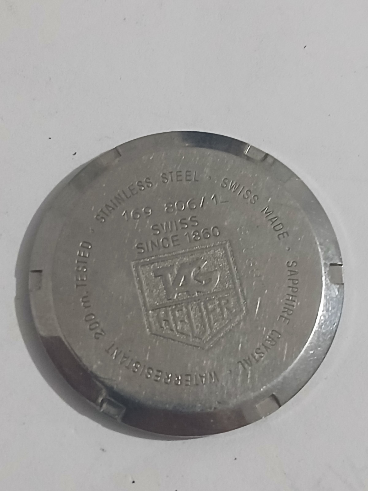 Tag Heuer Fondello Tag Heuer 169.806 /1L Tag Heuer Case Back
