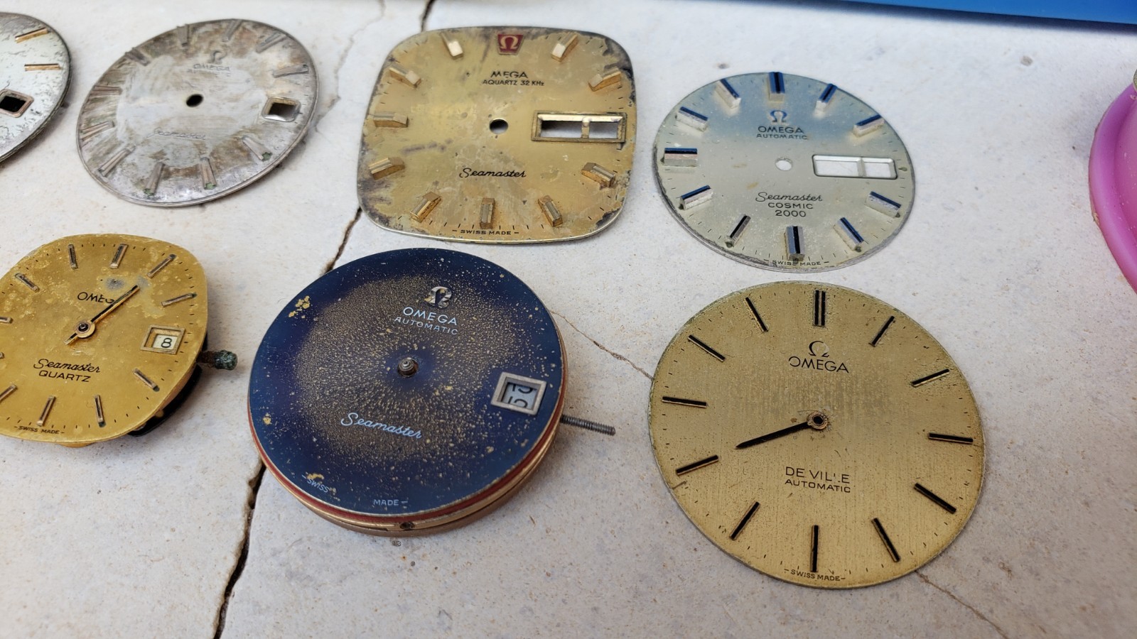 Huge Lot Of Omega Watch Movements & Dials & Parts