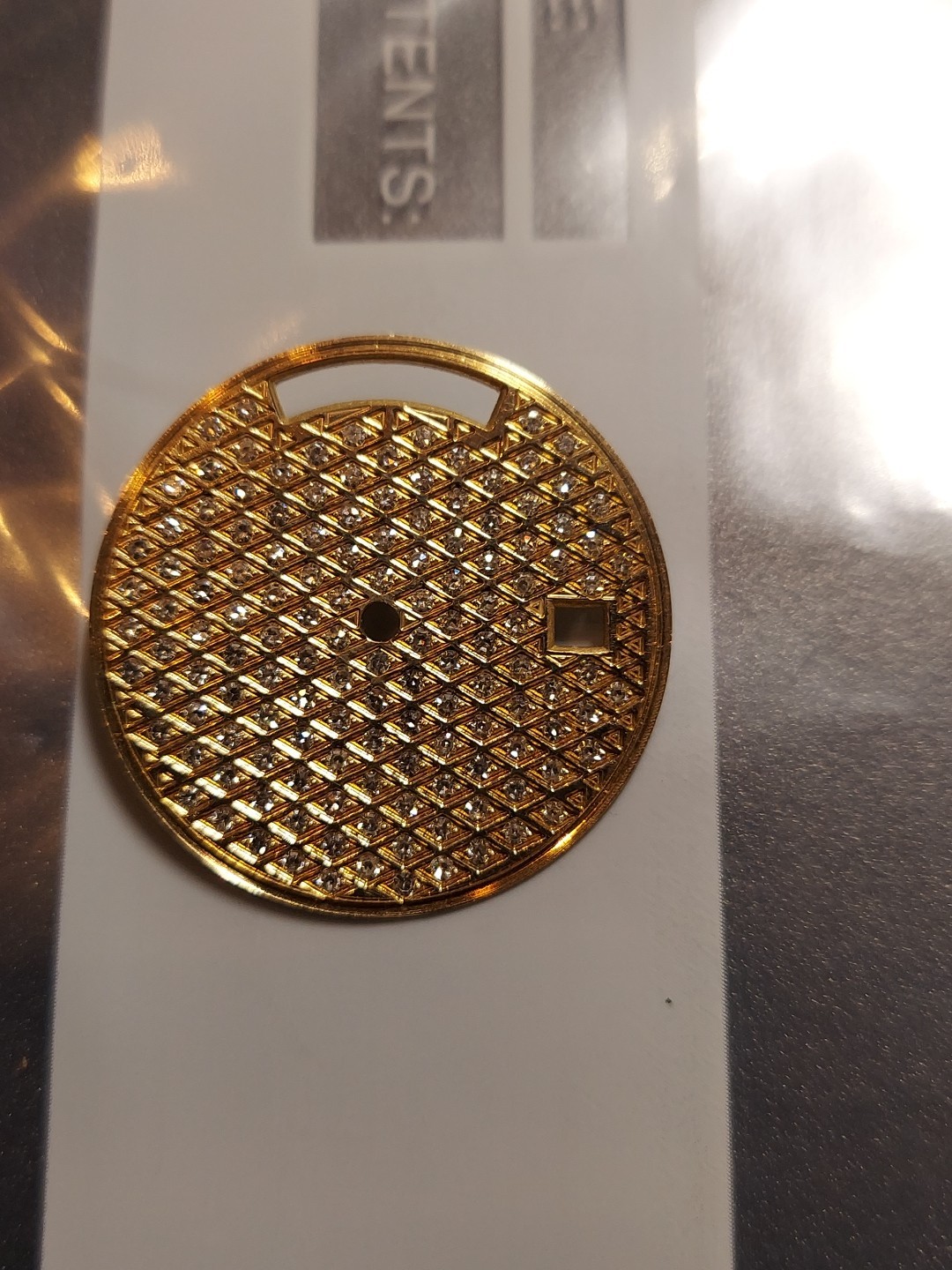Tudor D + D Dial 18k Yellow Gold Dial With Diamond Real White Natyral For Watch