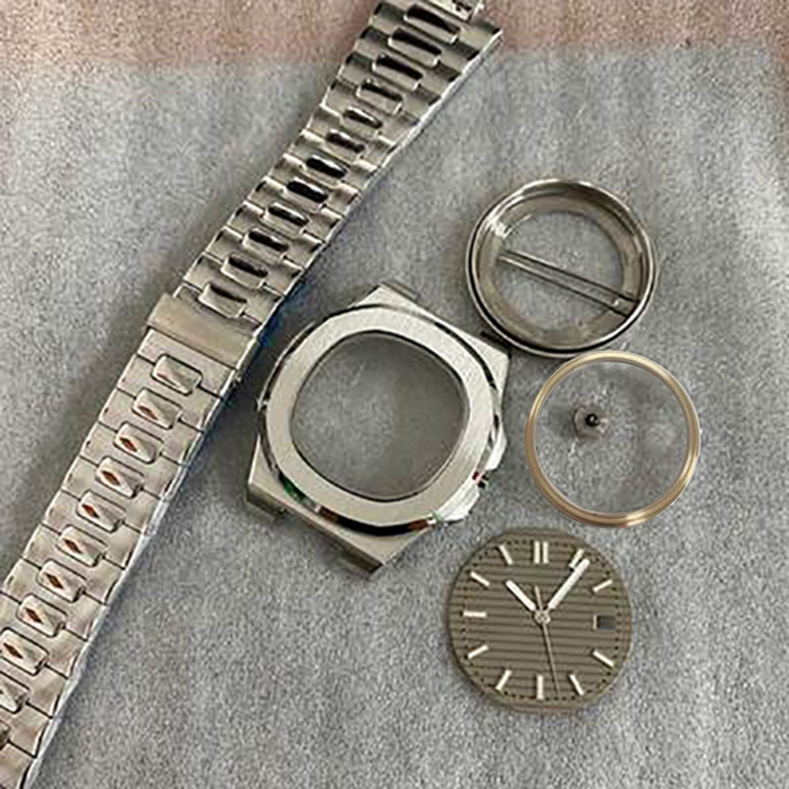 Watch Case + Strap + Dial + Hands 41mm Sapphire Glass for NH35/36 Watch Movement