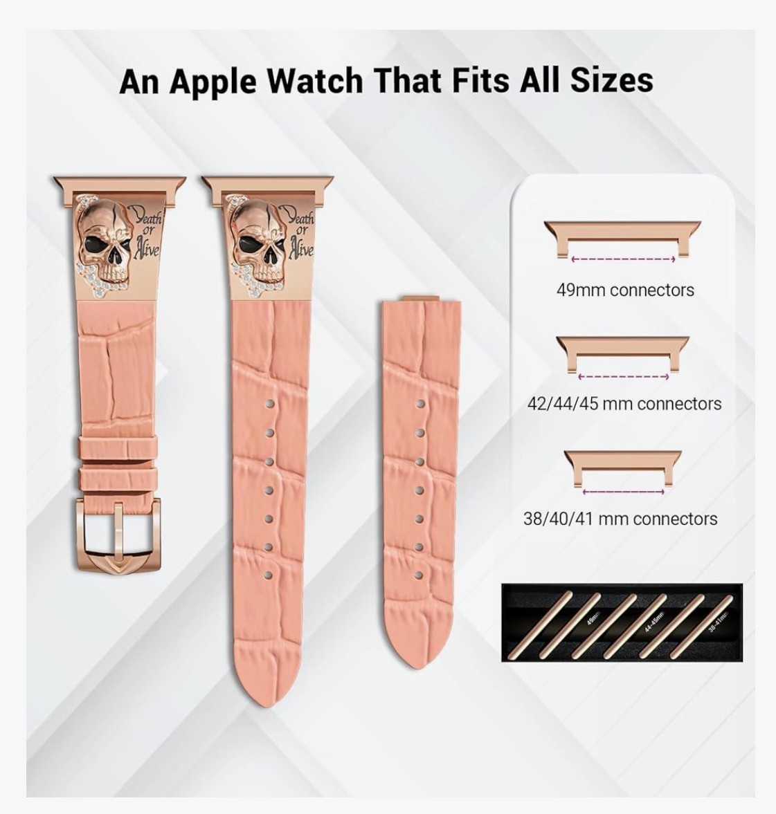 Artlincor Apple Watch Metal Leather Band Rose Gold/Pink