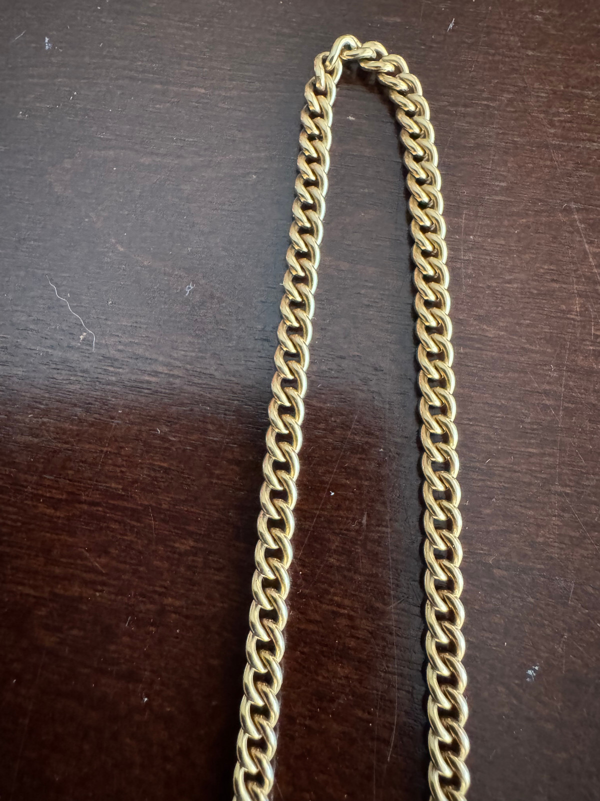 VINTAGE 18 INCH SIMMONS YELLOW GOLD FILLED POCKET WATCH CHAIN, NICE CONDITION