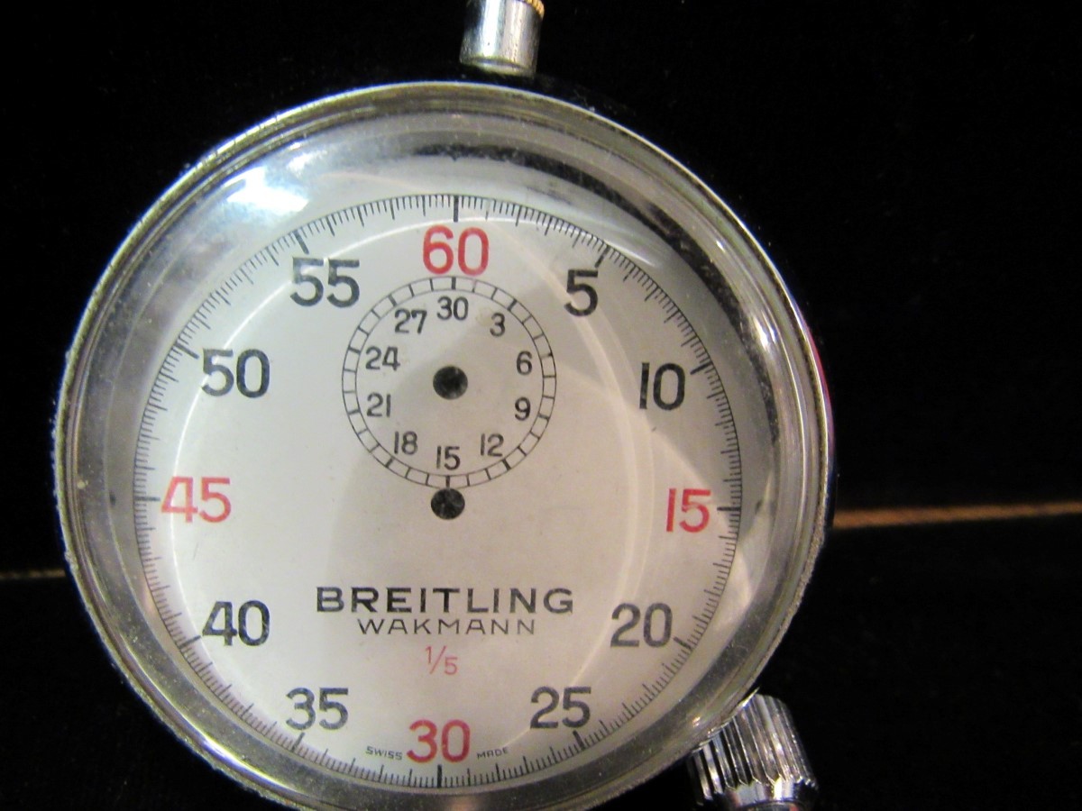 VINTAGE SWISS MADE BRETLING WAKMANN 1/5 STOP WATCH-PARTS ONLY (EZS004448)