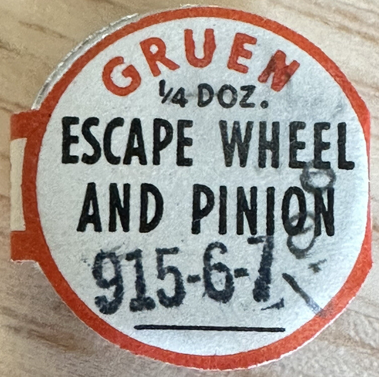 GENUINE GRUEN EB705 CAL915-6-7 ESCAPE WHEEL AND PINION WATCH REPAIR PART