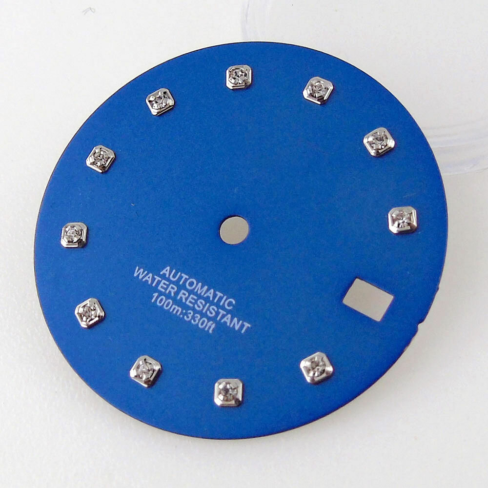 29mm black white blue green gold watch dial fit NH35 movement