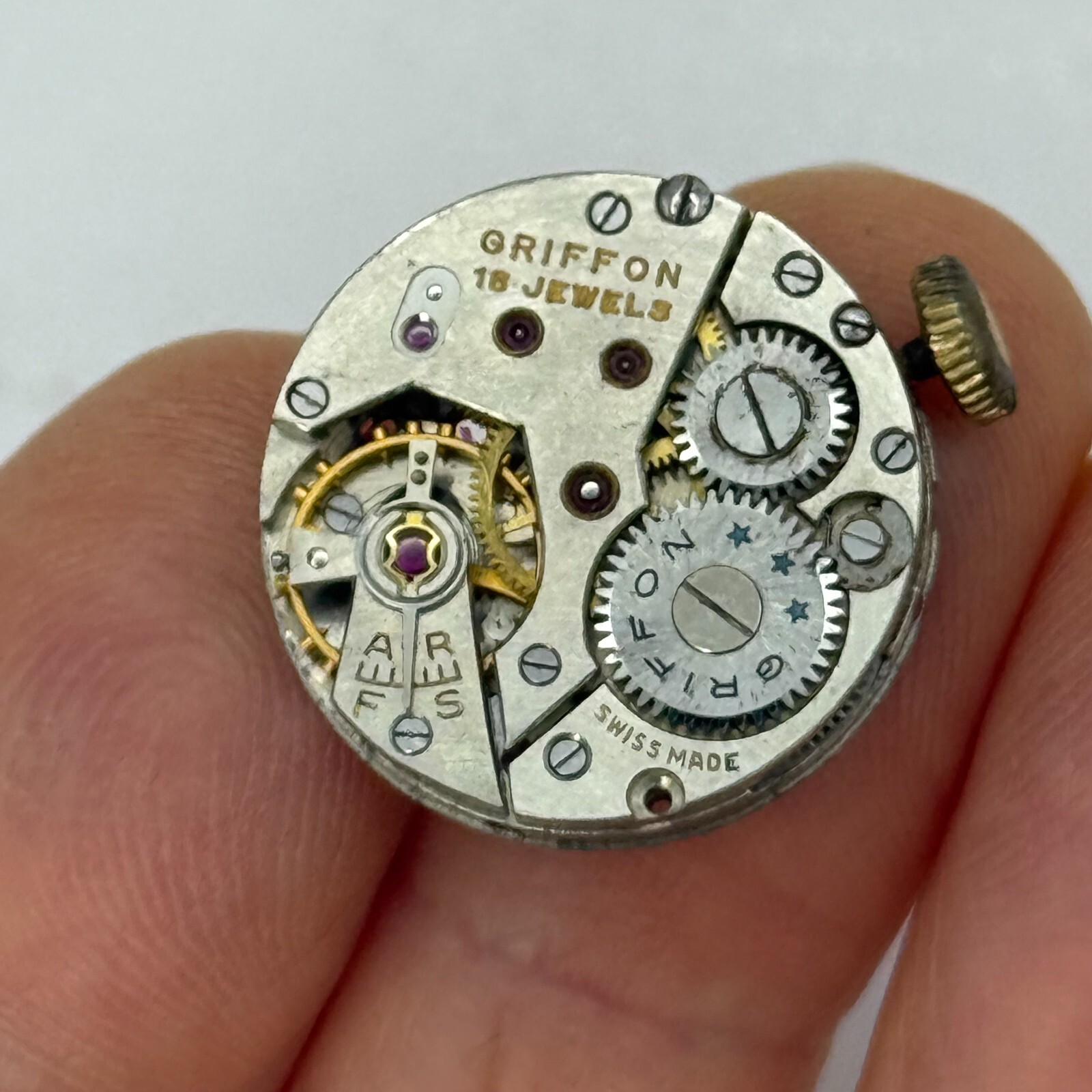 Unitas UT 200-2C1 Watch Movement Manual Wind Swiss Vintage Parts Repair 19.3mm
