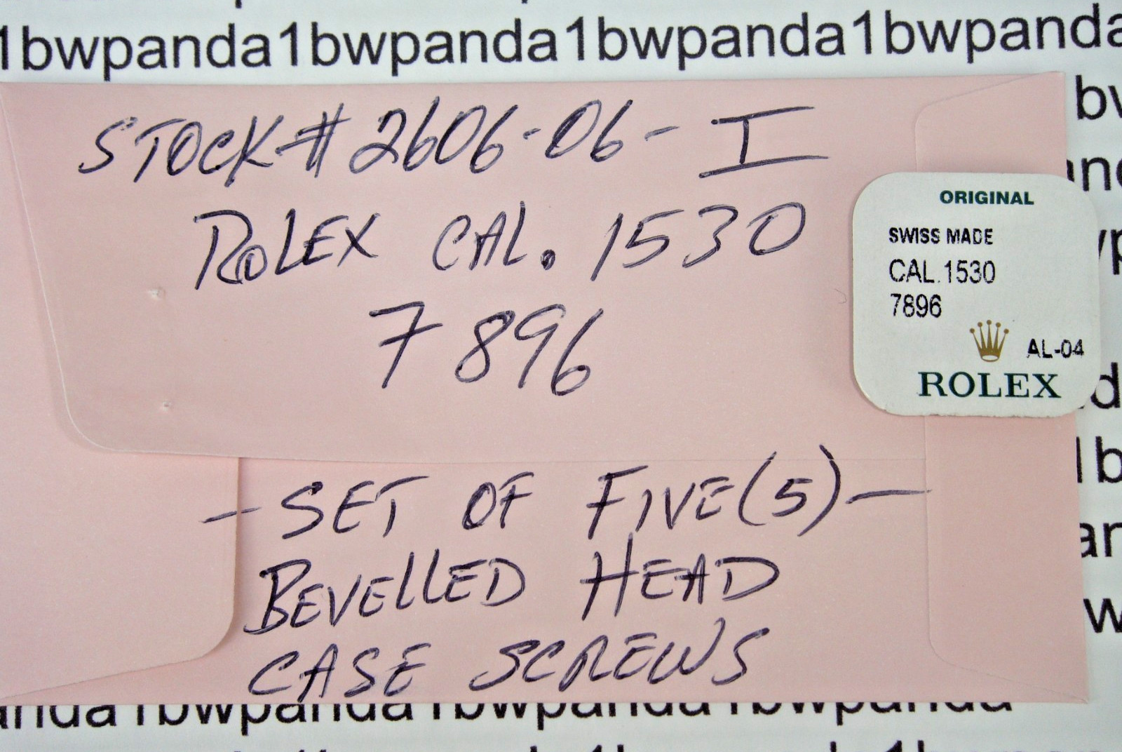 OEM Rolex 1530-7896 Pack of 5 Case Screw 1520=1530=1555, 1556=1565=1570=1575 NOS