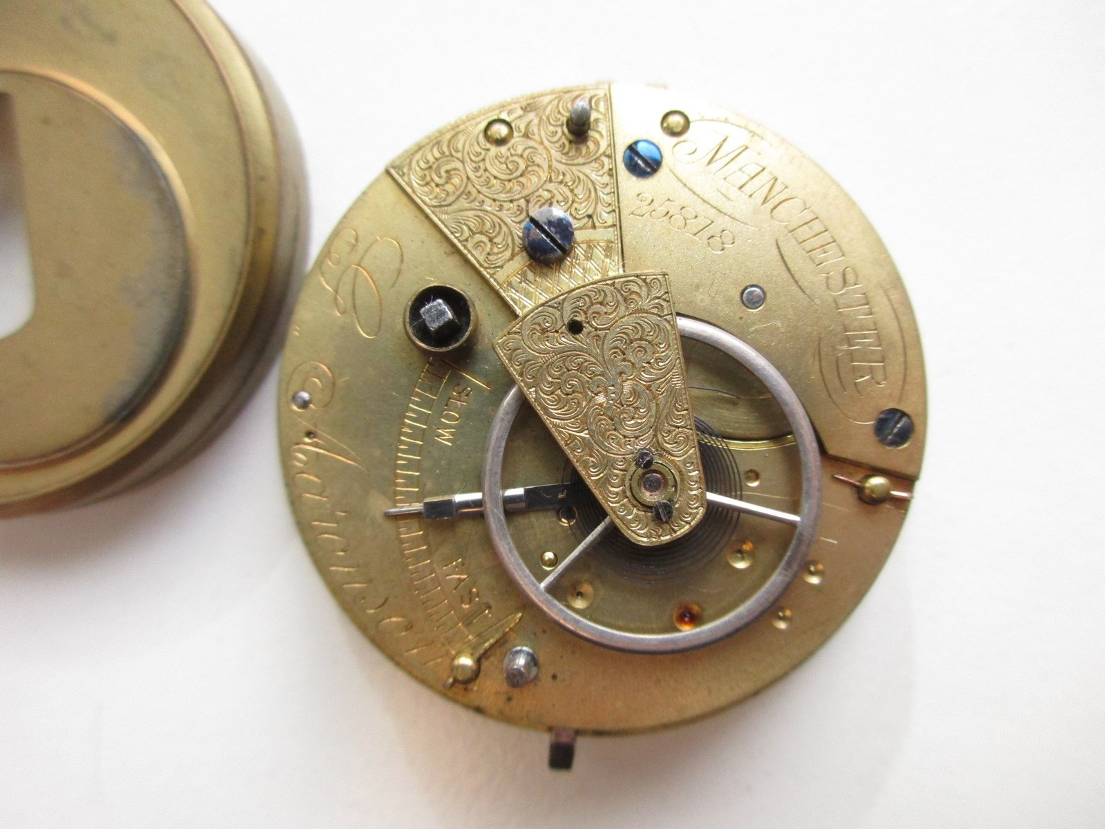 Verge Fusee pocket watch movement Aaronson Manchester – balance moves