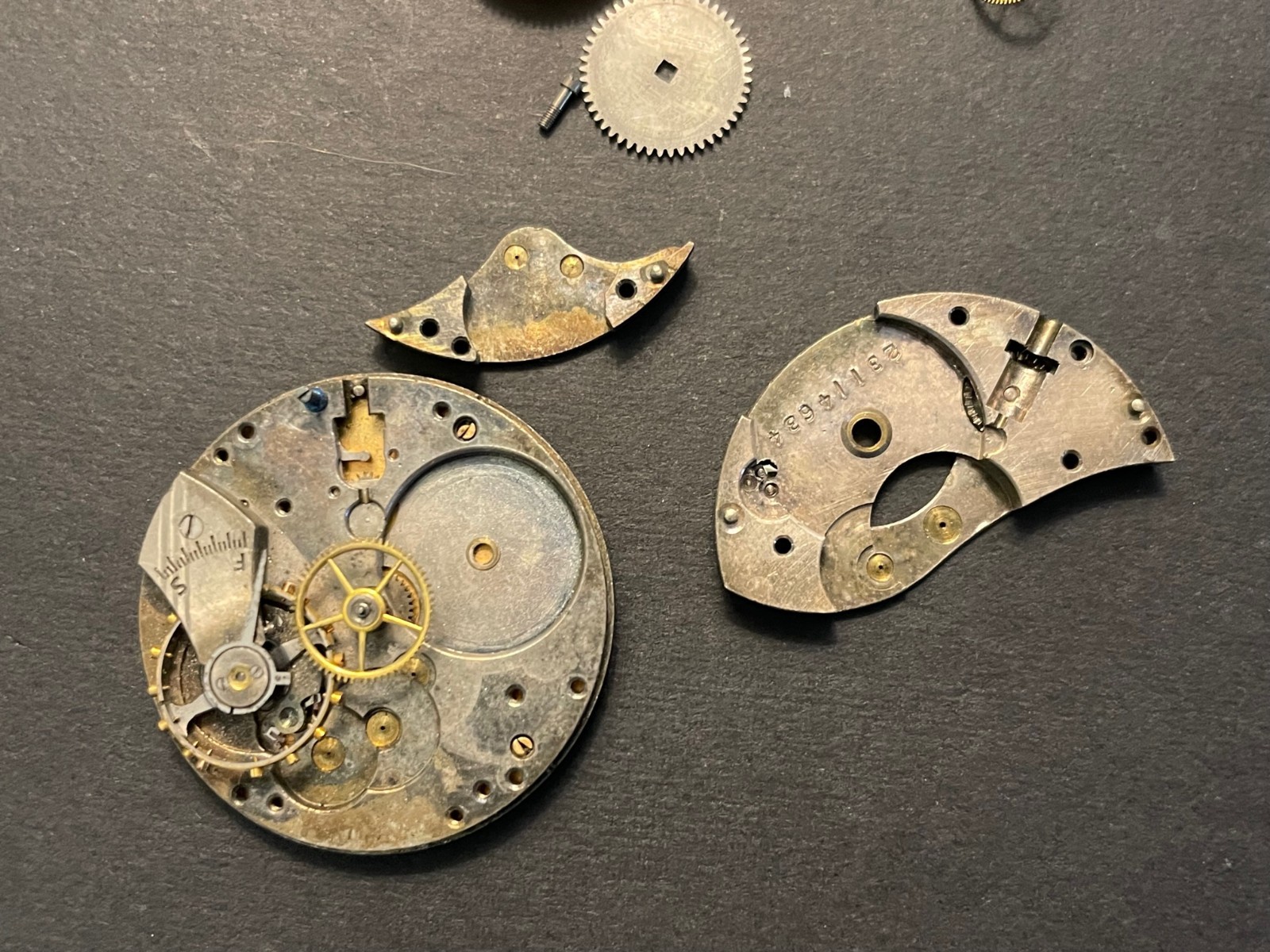PARTS REPAIR ELGIN Watch Movement Grade 431 Art Deco w Dial 6/0s 7j Incomplete