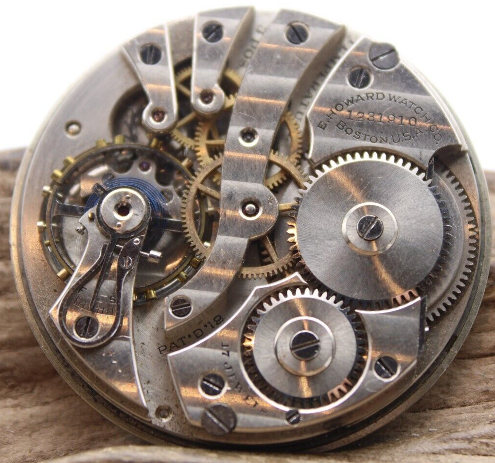 1913 HOWARD POCKET WATCH MOVEMENT 1231910 GRADE 7 SERIES 12s 17j (KF2)