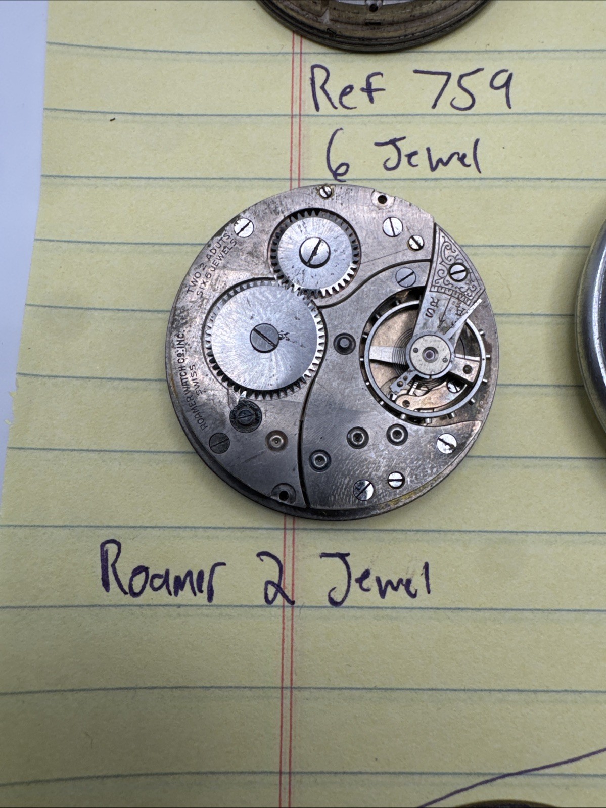 Vintage Pocket Watch Movement Parts lot New Era Benrus Roamer Admiral Van Buren