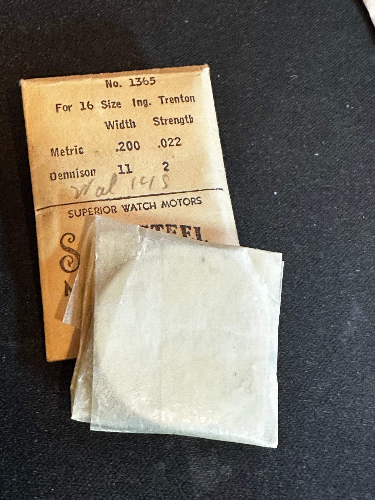 Sandsteel Mainspring for Ingersoll-Trenton 16s No. 1365 – Steel