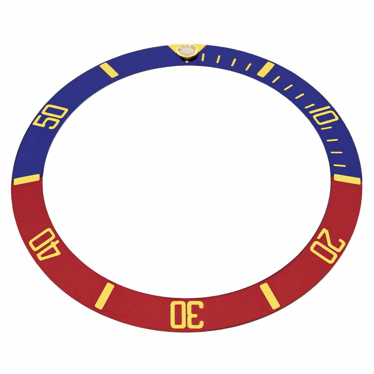 Blue Red Gold Font Aluminum Replacement Bezel Insert 37.60mm x 30.70mm