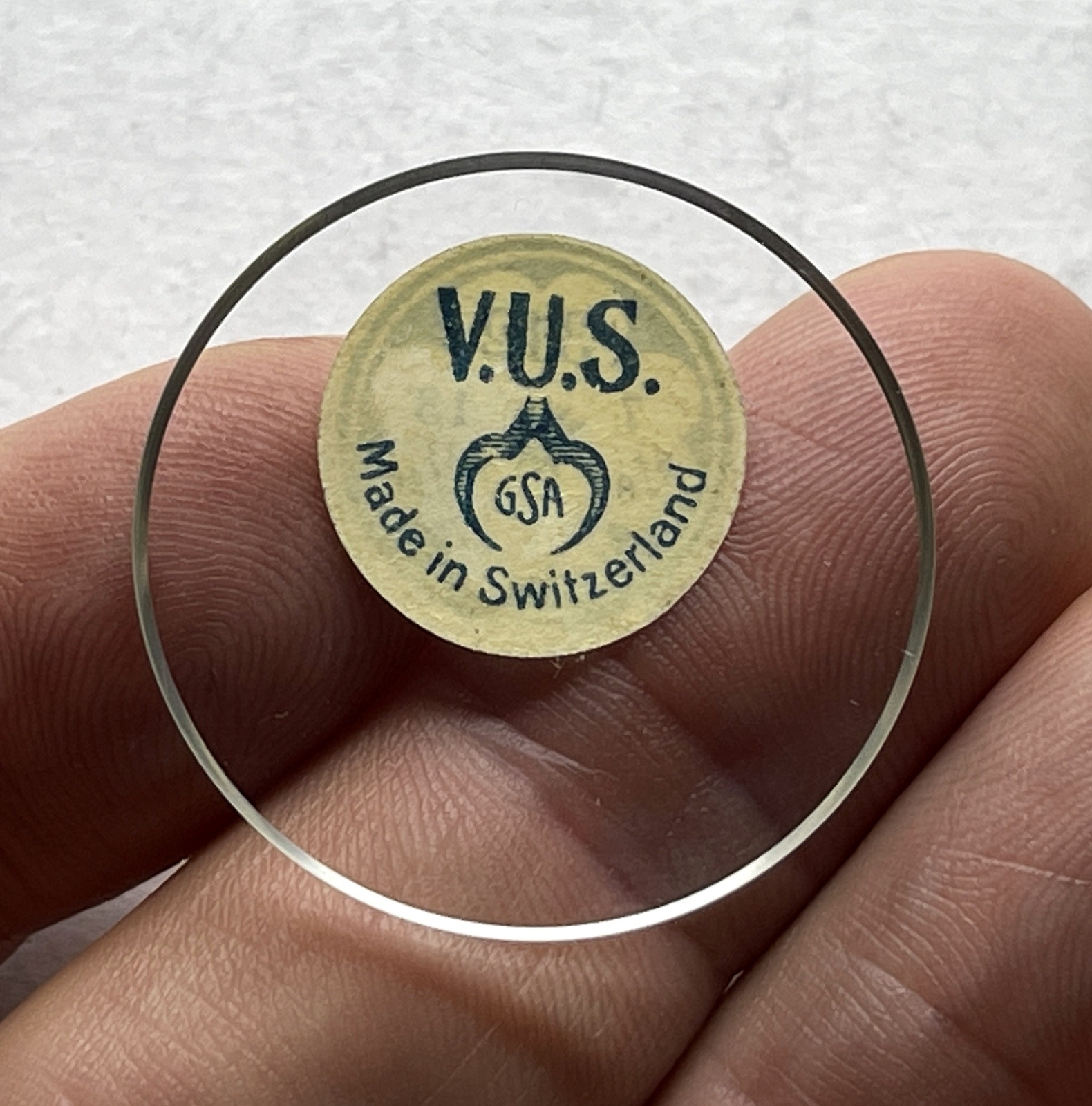 Antique VUS Switzerland Mineral Open Face Glass Watch Dial Crystal 312 31.2mm