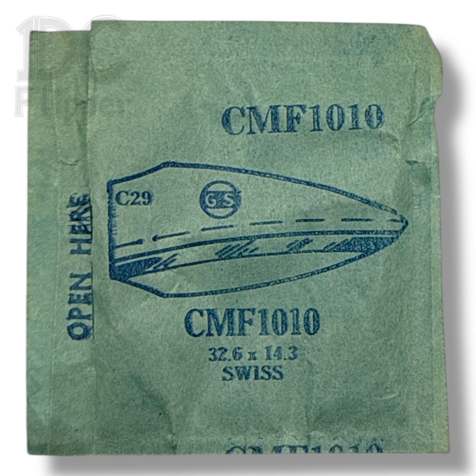 Swiss Arrow Shape Watch Crystal G-S CMF1010 32.6 x 14.3mm SWC61 NOS Read!