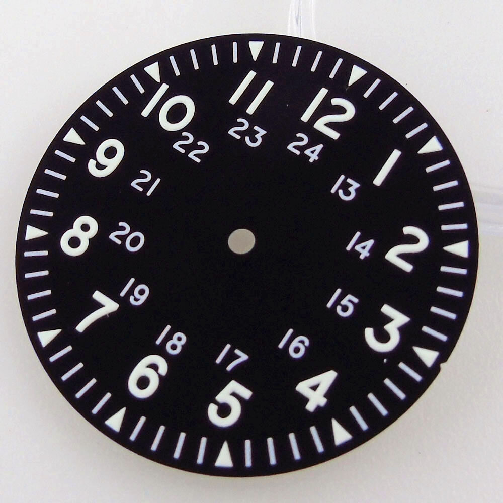 33.5mm Black Red Blue Dial Luminous Mark Fit Vintage Pilot NH35 NH36 Movement