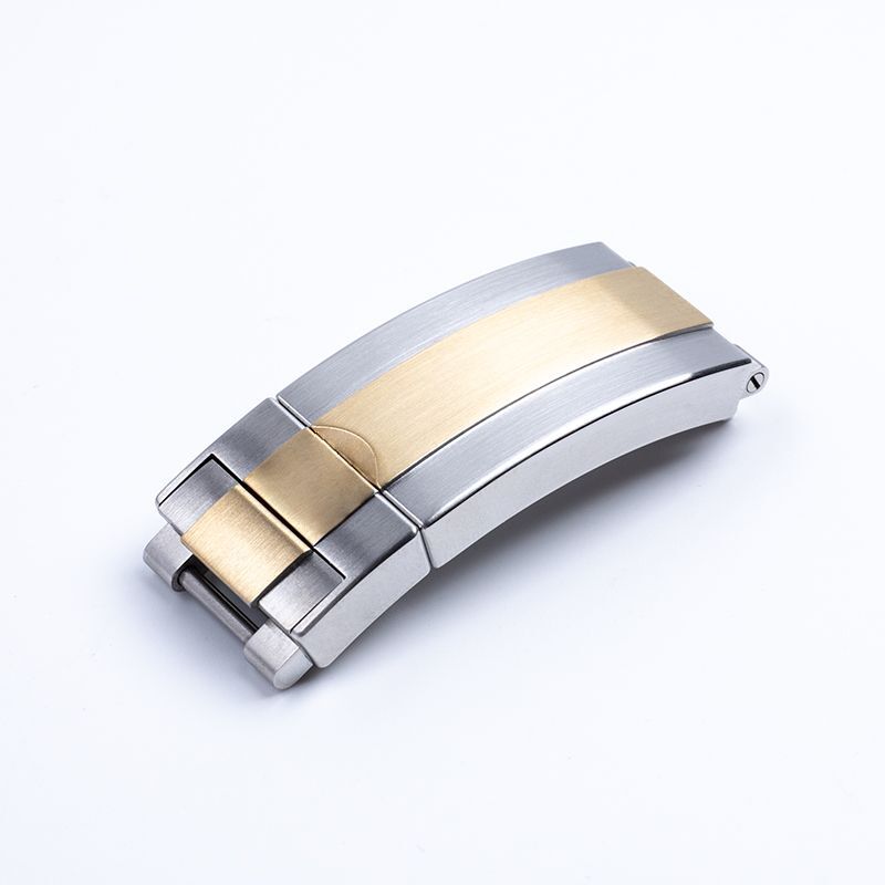 17x9mm 904L Two Tone Silver Buckle Deployment Clasp Fits Rolex Submariner 41mm