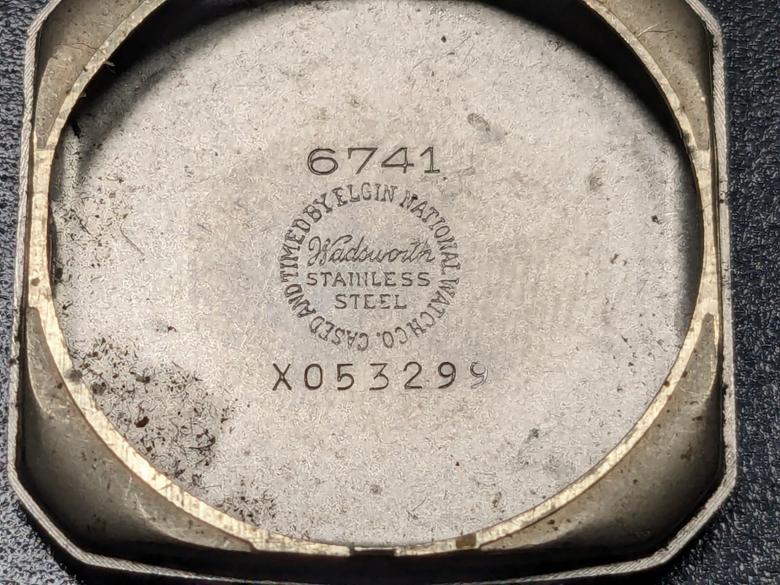 Vintage Elgin National Watch Stainless Steel Case Back – 6741 – Wadsworth