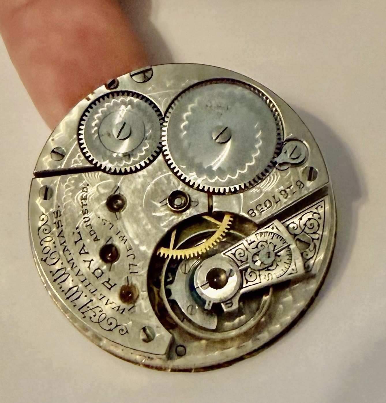 Waltham Royal 16s 17j M1888 Pocket Watch Movement Railroad Dial 3 o’ clock Sub