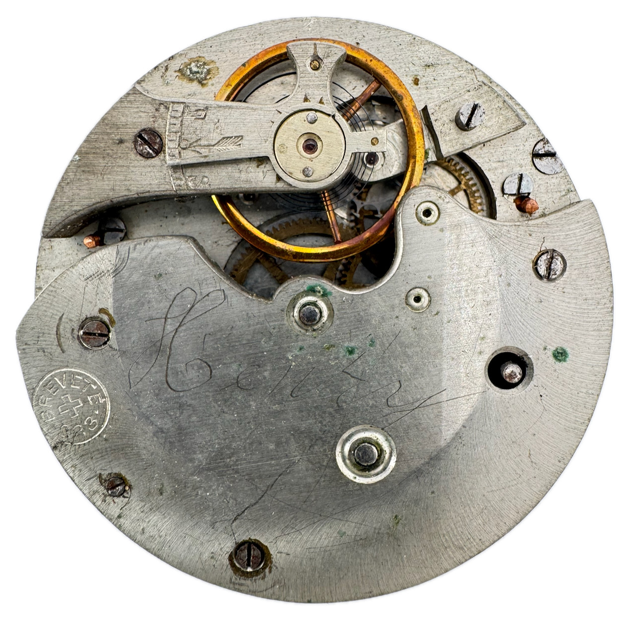 Antique 47mm Unbranded Cylinder Escapement Mechanical Pocket Watch Movement