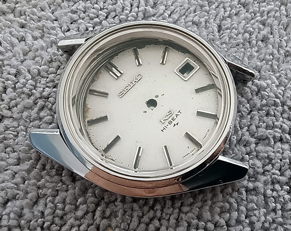 RARE GENUINE USED CASE + DIAL SEIKO KS KING SEIKO 4502-7001 AS-IS FOR PARTS