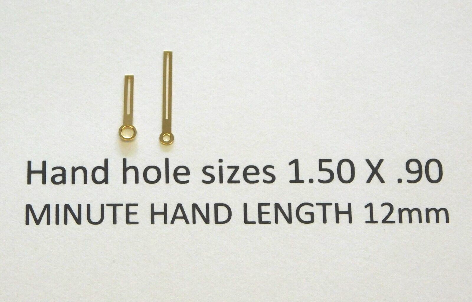 Skeleton baton watch hands GILT 1.20 x .70 or 1.50 x .90 Swiss x 1 pr FREE POST