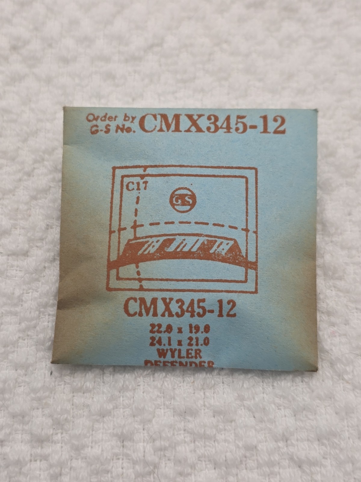 G-S Watch Crystal CMX345-12 Replacement For Wyler Defender 22.0X19.0 24.1X21.0