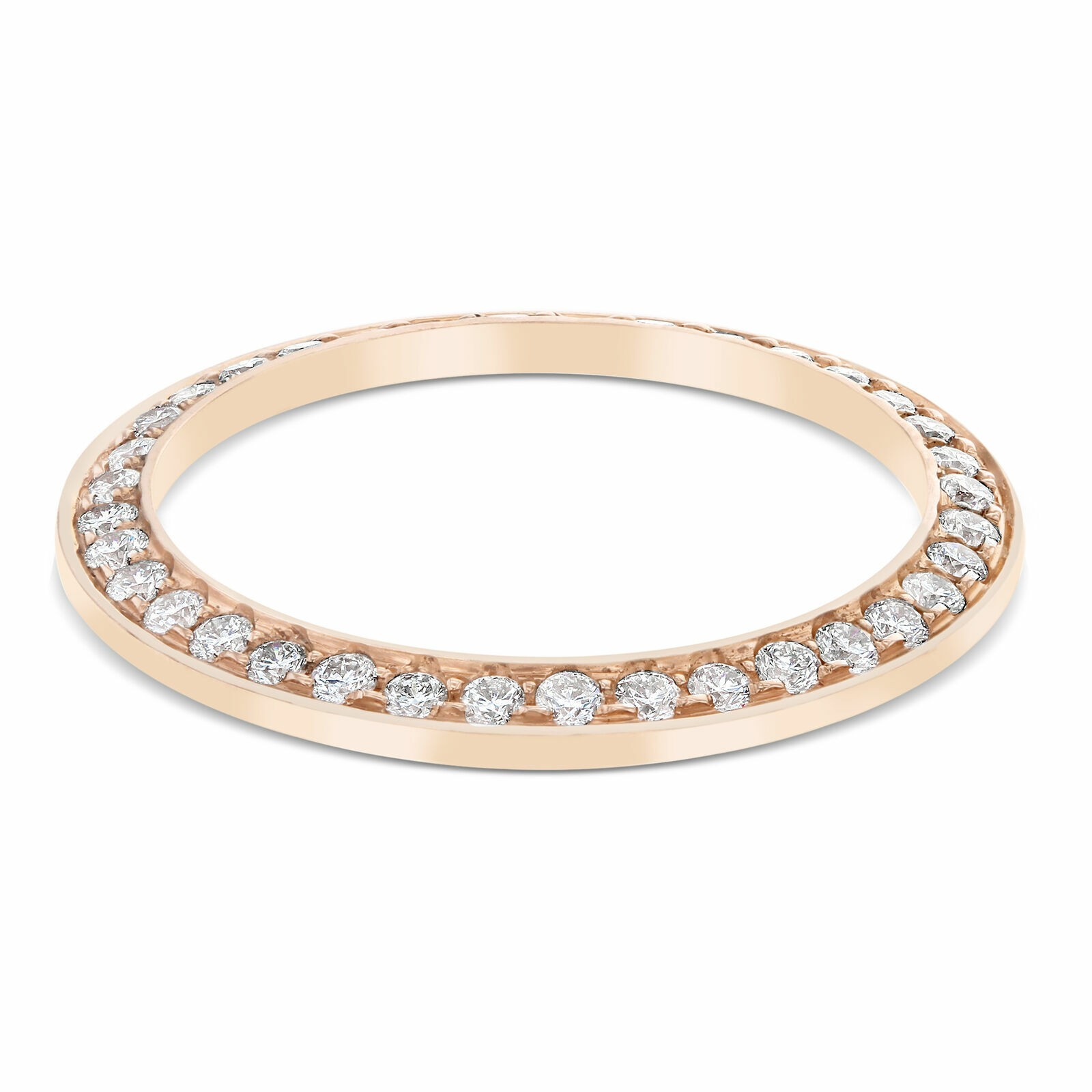 1.50CT BEAD SET NATURAL DIAMOND BEZEL 14K FOR ROLEX DATEJUST 31MM ROSE GOLD