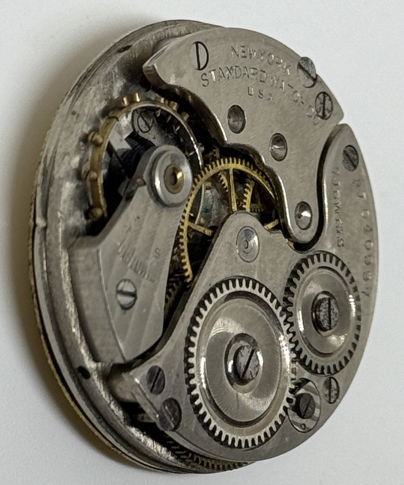 NEW YORK STANDARD WATCH MOVEMENT 7 Jewels USA Does Not Run/For Parts