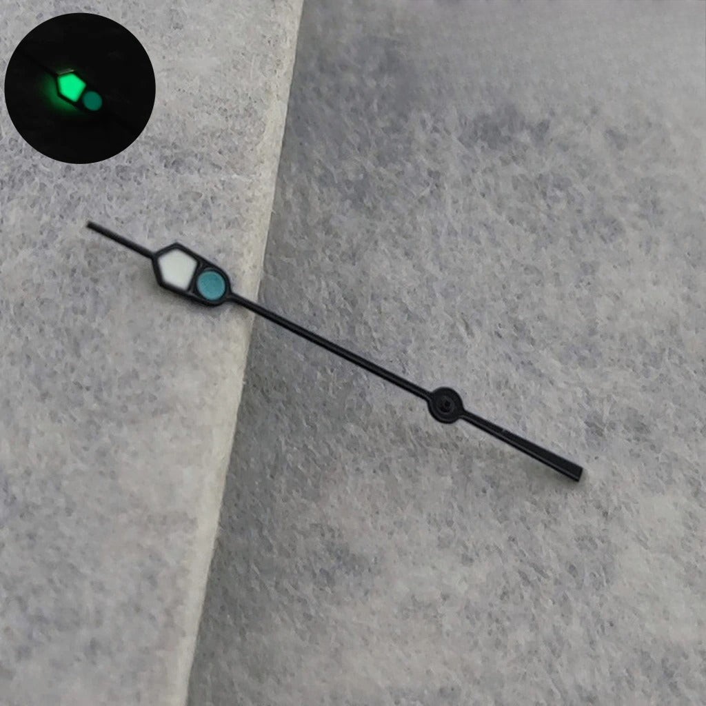 13mm Silver Black For NH35 NH36 7S26 7S36 4R35 4R36 Watches C3 Green Luminous