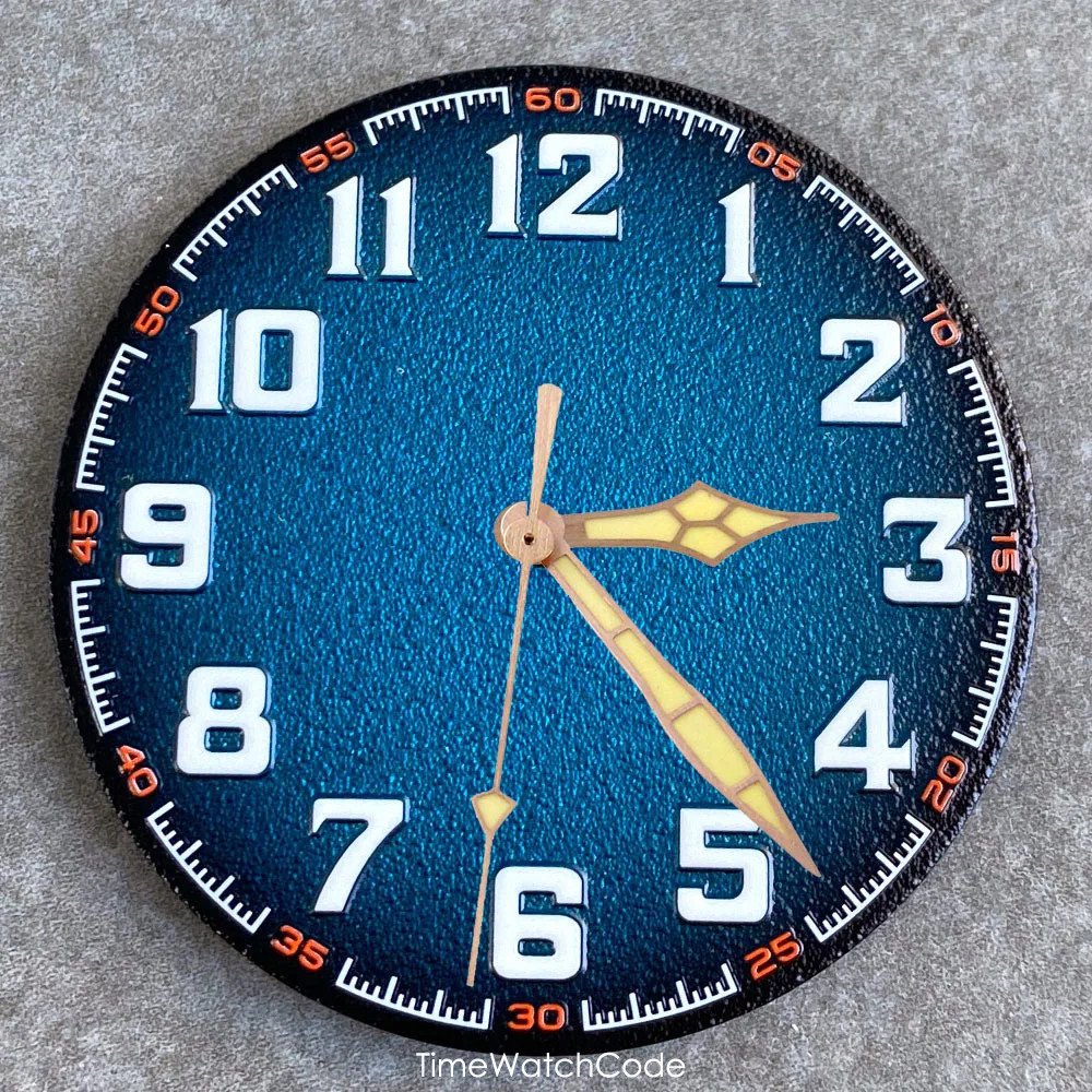 40.5mm Watch Dial+Hands Green Lume for Nh35 ETA2824 PT5000 Movement Accessories