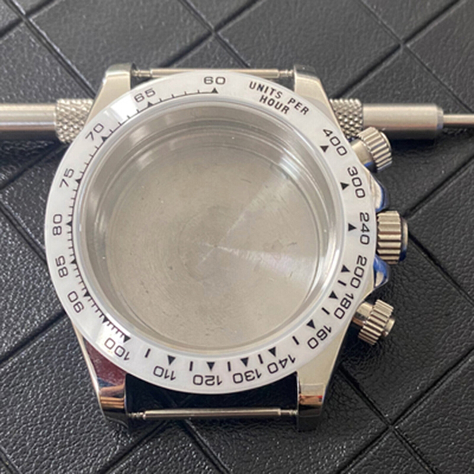 For VK63 Quartz Movement 39MM Stainless Steel Strap Sapphire Glass Watch Case