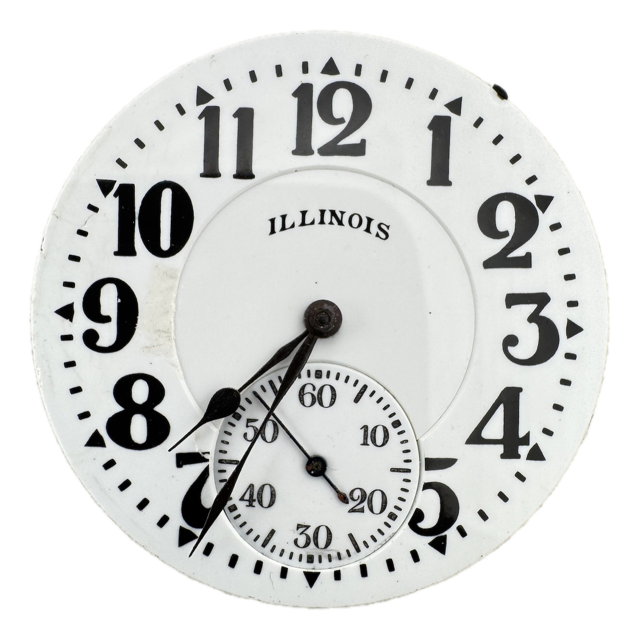 Antique 16s 1917 Illinois 21j Railroad Pocket Watch Movement A. Lincoln USA