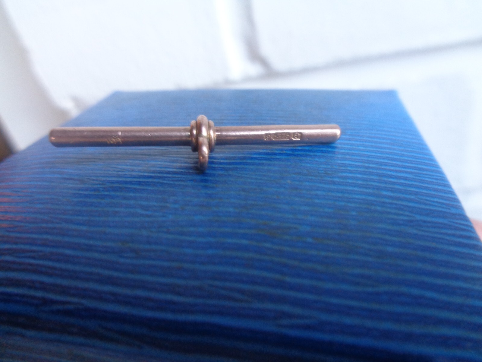 ROSE Gold T BAR 9ct for Pocket Watch Chain etc Antique c.1890s maker DB 3.2g