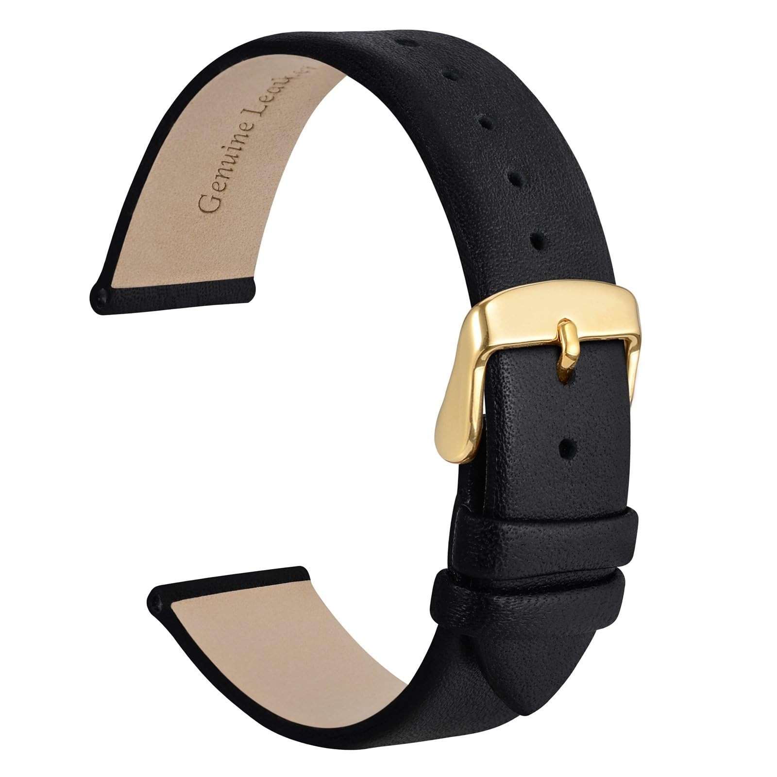 WOCCI 13mm Lug Width, Elegant Watch Band, Genuine Leather Replacement Strap w…