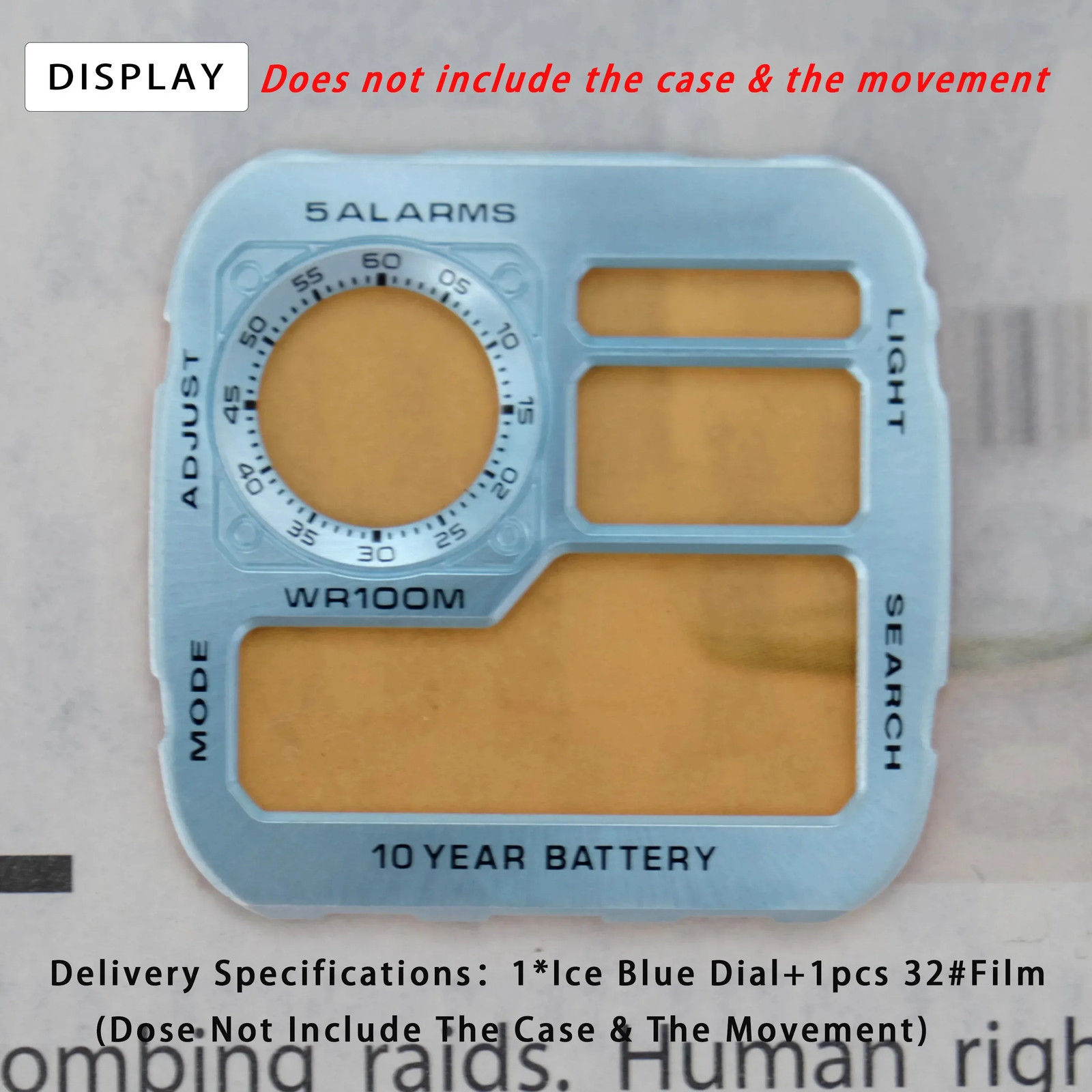 AE1200 DIY Metal Dial for Casio 3299 AE-1200 Copper Dial Mod Kit Replacement Wat